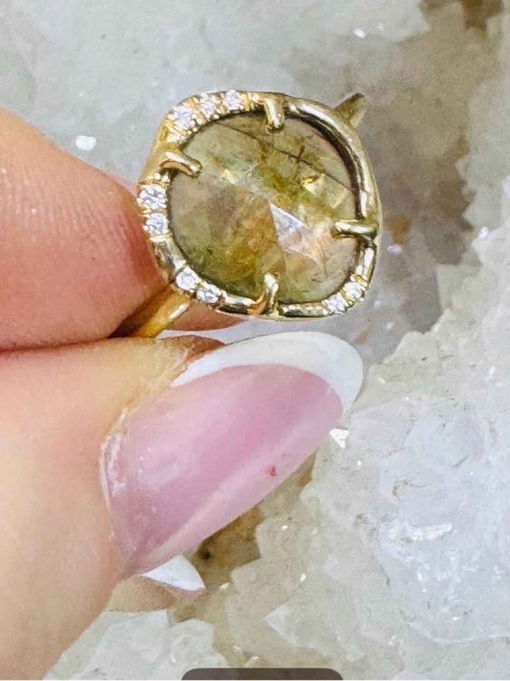 14k Yellow Gold Sirciam Tourmaline & Diamond Aphenos Ring